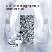 Diamond Pocket Capsule Power Bank - Mini Lipstick Emergency Charger | Ultra-Compact Portable Battery with Crystal Design