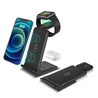 3-in-1 Wireless Charging Station - Fast Charging Stand for iPhone, Apple Watch & AirPods | Vertical Dock