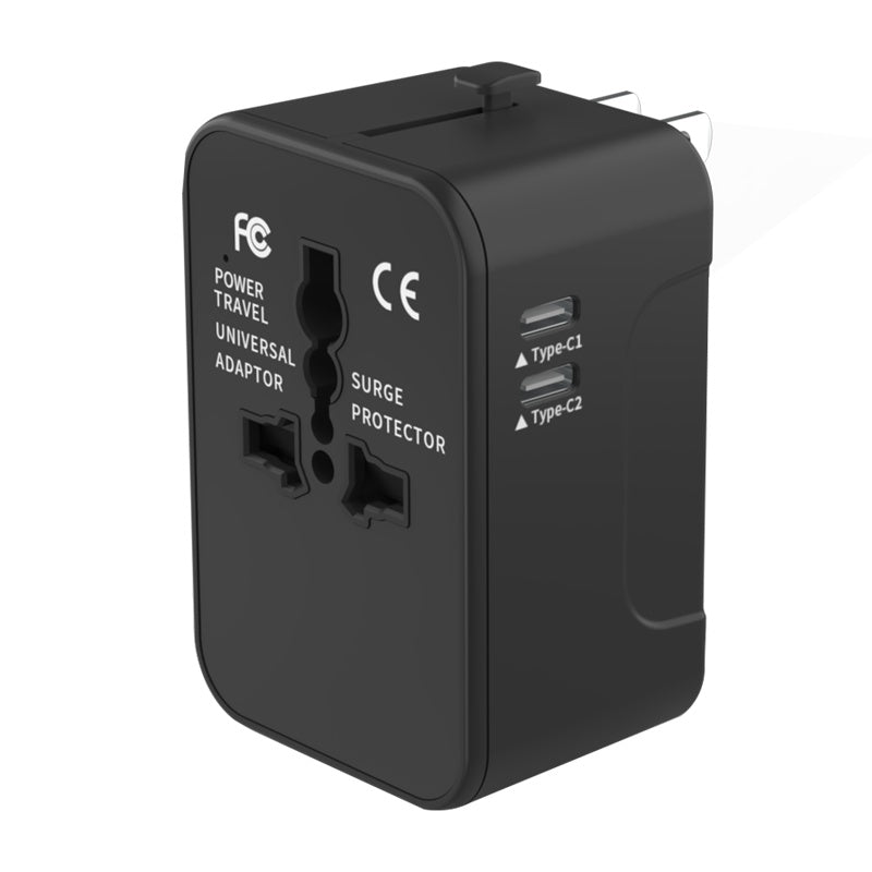 Universal Travel Adapter - All-in-One International Power Plug for 150+ Countries with Dual USB Ports