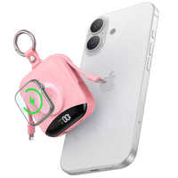10000mAh Power Bank – Built-In Type-C & Lightning, Apple Watch Wireless Charging, PD 20W Fast Charge | LED Display