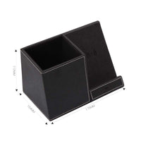 Leather Wireless Charger Pen Holder - Premium Desk Organizer with Qi Fast Charging for Office & Home