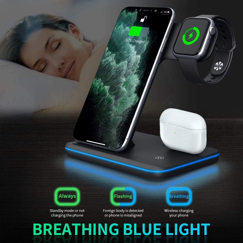 Earphone Wireless Charger 3 In 1 Wireless Charger Stand