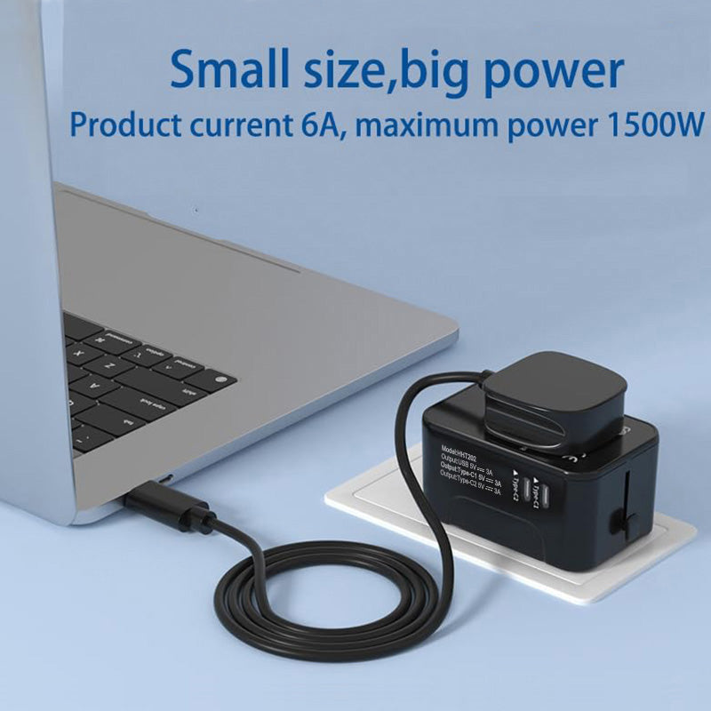 Universal Travel Adapter - All-in-One International Power Plug for 150+ Countries with Dual USB Ports