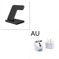 3-in-1 Wireless Charging Stand with Adjustable Bracket - Fast Qi Charger for iPhone, Apple Watch & AirPods
