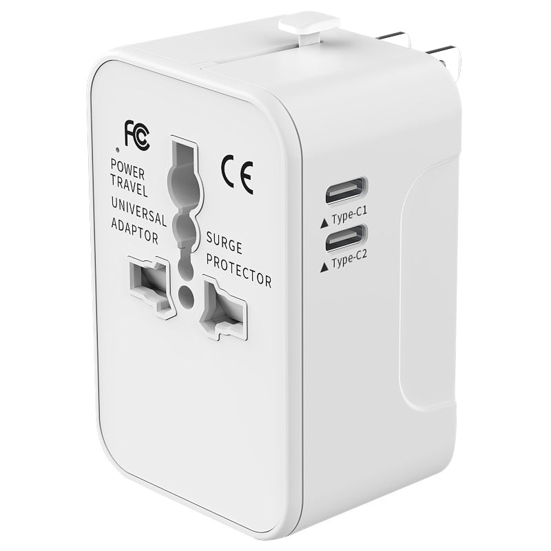 Universal Travel Adapter - All-in-One International Power Plug for 150+ Countries with Dual USB Ports