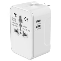 Universal Travel Adapter - All-in-One International Power Plug for 150+ Countries with Dual USB Ports
