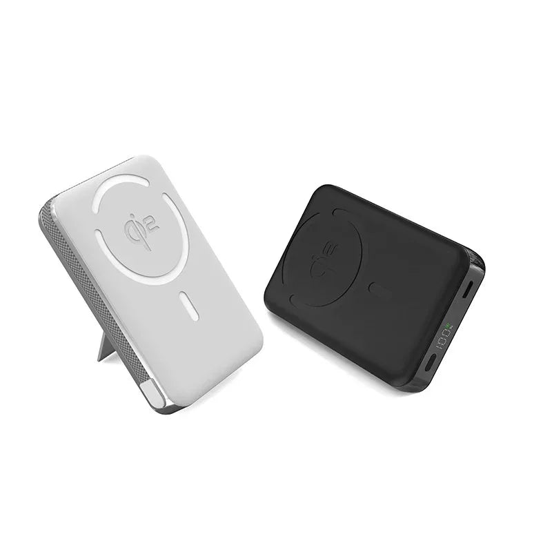 Qi2 MagSafe Wireless Power Bank 10000mAh - 3-in-1 Magnetic Charging Stand with 15W Fast Charging | Portable Battery Pack for iPhone & Devices