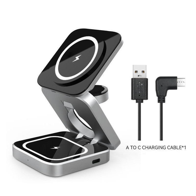 3-in-1 Foldable Wireless Charger - Magnetic Charging Station for iPhone, Apple Watch & AirPods | Portable Travel Dock