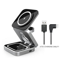 3-in-1 Foldable Wireless Charger - Magnetic Charging Station for iPhone, Apple Watch & AirPods | Portable Travel Dock