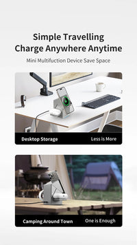 Thumbnail for MAXCO™ Qi2 3-in-1 Wireless Charger with Auto-Rotating Phone Dock