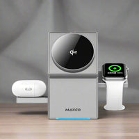 Thumbnail for MAXCO™ Qi2 3-in-1 Wireless Charger with Auto-Rotating Phone Dock