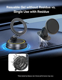 Baseus Magnetic Car Phone Holder - Vacuum Suction Cup 360° Rotation Stand | Universal Dashboard Mount for iPhone 17 & All Phones