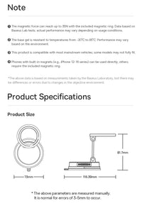 Baseus Magnetic Car Phone Holder - Vacuum Suction Cup 360° Rotation Stand | Universal Dashboard Mount for iPhone 17 & All Phones