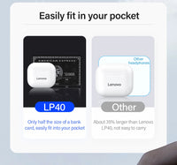 Lenovo LP40 TWS Wireless Earbuds - Bluetooth 5.0 Touch Control | HiFi Stereo, Waterproof Sport In-Ear Headphones with Charging Case