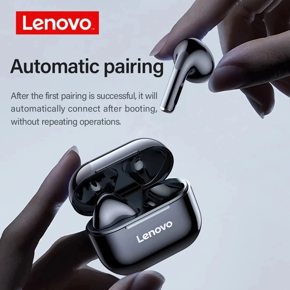 Lenovo LP40 TWS Wireless Earbuds - Bluetooth 5.0 Touch Control | HiFi Stereo, Waterproof Sport In-Ear Headphones with Charging Case