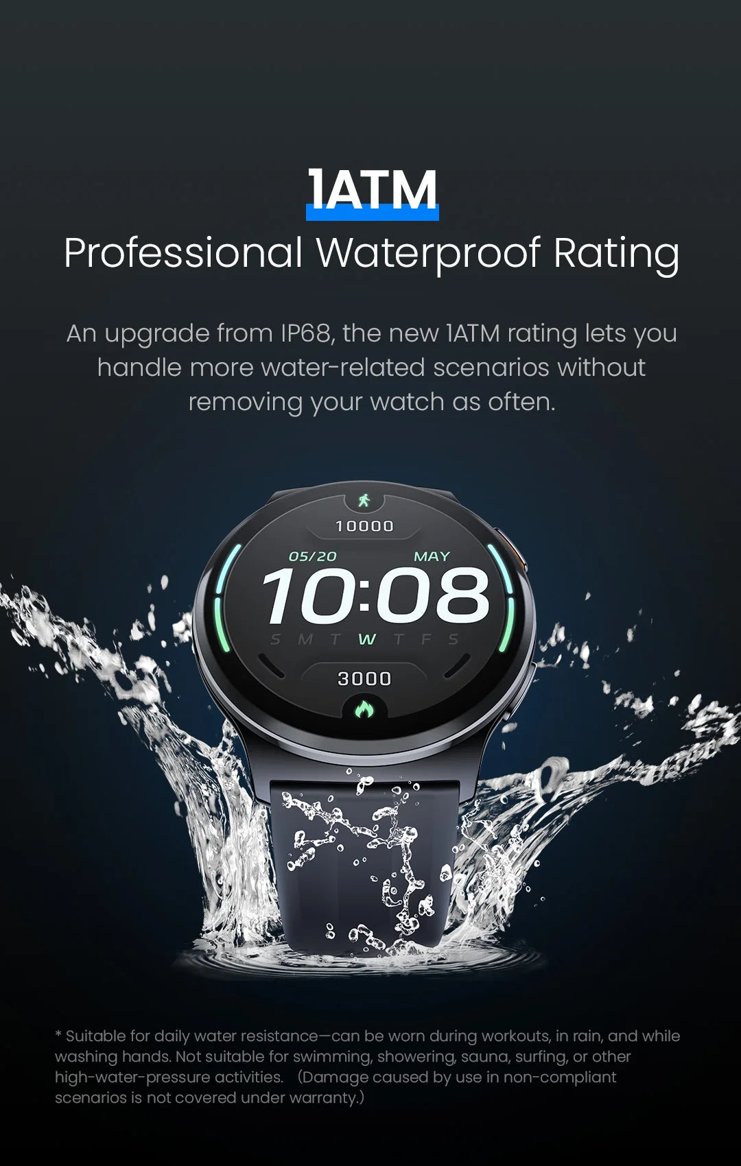 HAYLOU Solar Lite 2 Smartwatch – 1.43" AMOLED, 17-Day Battery, 150+ Sports Modes, Voice Calling | 1ATM