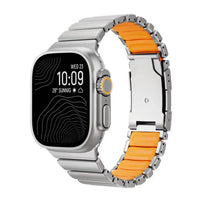 Titanium Silicone Magnetic Apple Watch Band - Luxury Metal Strap for Ultra 3/2/1 49mm, Series 11/10 46mm, Series 9/8/7 45mm, Series 6/SE/5/4 44mm, Series 3/2/1 42mm