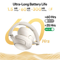 QCY H3 ANC Over-Ear Headphones - 43dB Hybrid ANC, Hi-Res Audio, Bluetooth 5.4 | 60H Battery, 40mm Driver, Transparency Mode, Wireless & Wired