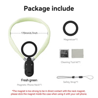 TELESIN Silicone Magnetic Quick-Release Neck Mount - Hands-Free Phone Holder for iPhone 15 14 13 12 11, Samsung, Universal Smartphones