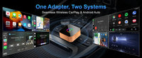 CarPlay Wireless Adapter 2-in-1 - Cable to Wireless Converter for iPhone & Android Auto | Mini USB Design Plug & Play