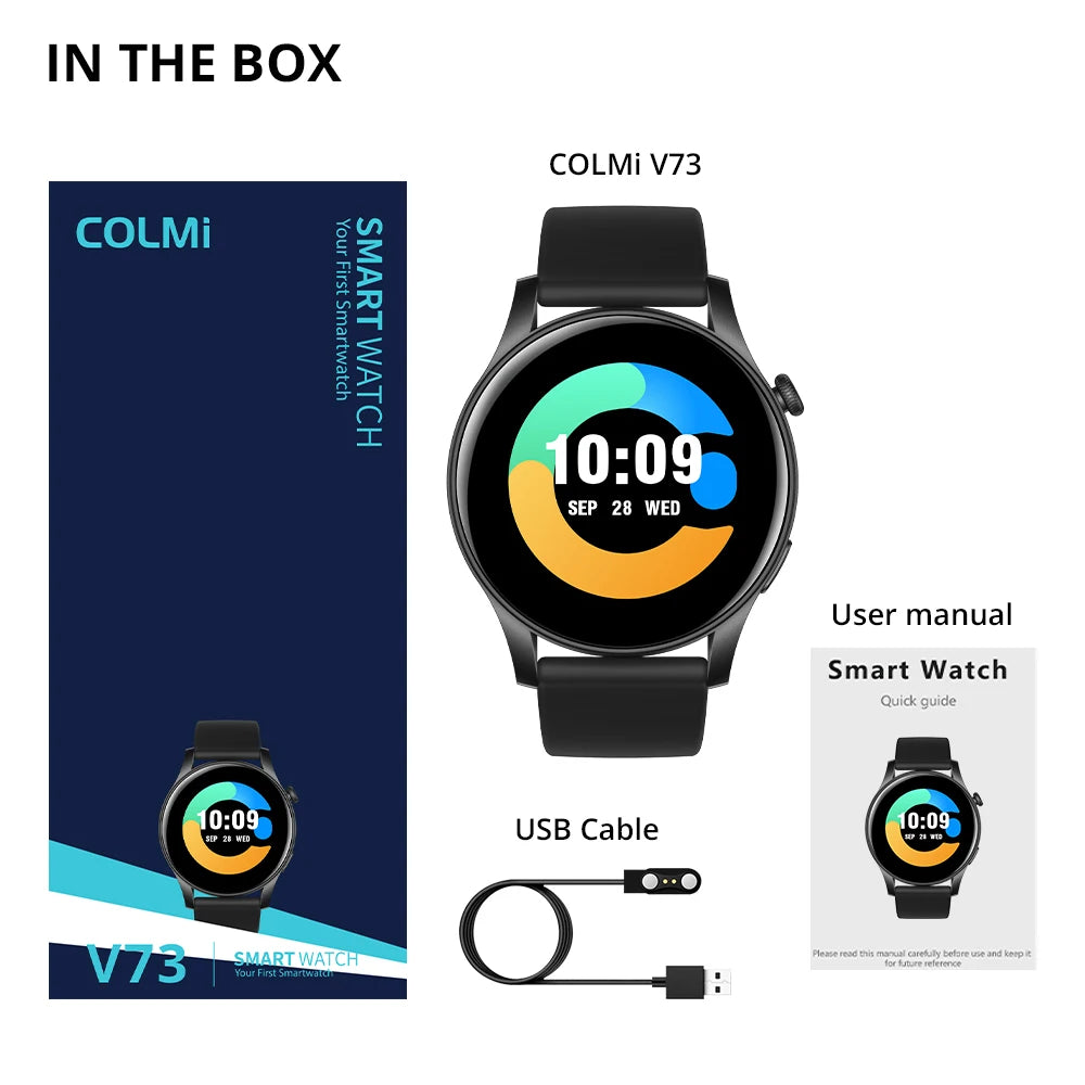 COLMI V73 Smartwatch – 1.43" AMOLED, Bluetooth Calling, Health & Fitness Tracking | Men & Women