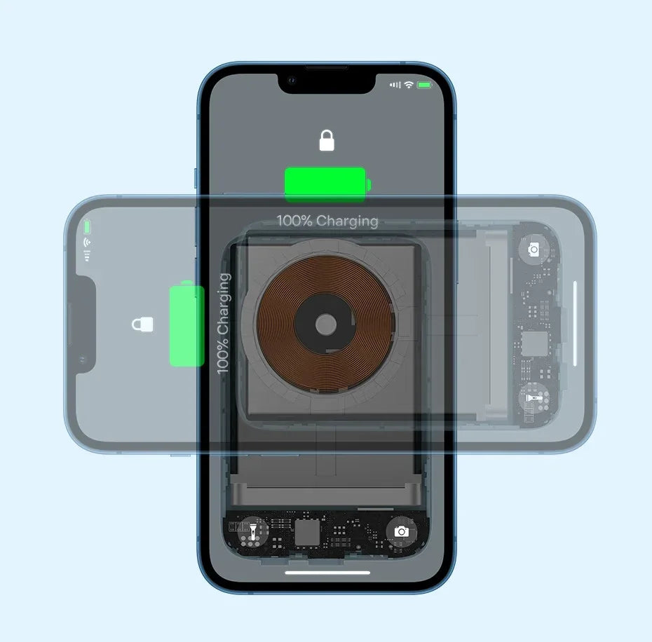Illustration of a smartphone with a transparent screen protector on a light blue background
