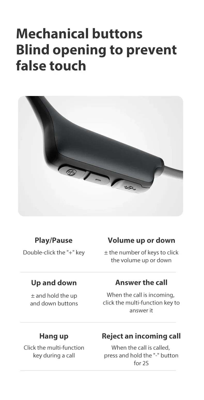 Sanag B22s Bone Conduction Headphones - Bluetooth 5.3 | 16Hr Playtime, IPX5 Waterproof, Spatial Sound, Open-Ear Sport Earphones