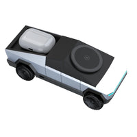 CyberDock™ Qi2 3-in-1 Wireless Charging Station - 15W Fast Charge for iPhone 16 15 14 Pro Max, Apple Watch & AirPods | Cybertruck-Inspired Design