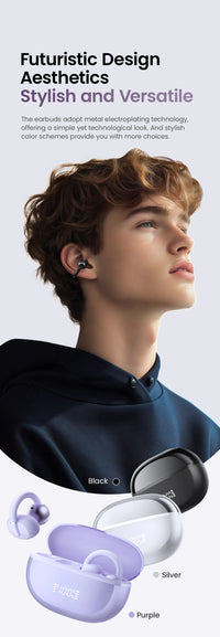 HAYLOU AirFree Ear Clip Earphones - Bluetooth 5.4 | AI Noise Reduction, 28H Battery, 360° Spatial Audio, Smart LED Display
