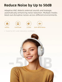 QCY H3 Pro ANC Over-Ear Headphones - 50dB ANC, LDAC Hi-Res, 3D Spatial Audio, Bluetooth 5.4 | 60H Battery, 3-Mic ENC, Wireless & Wired