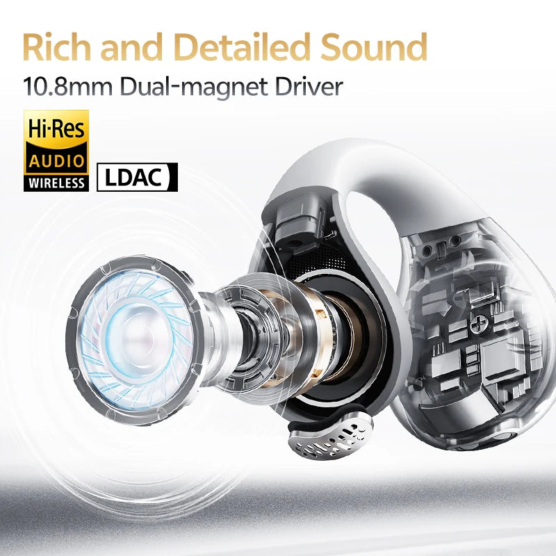 QCY Crossky C30S Open-Ear Clip-On Earbuds with LDAC