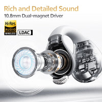 QCY Crossky C30S Open-Ear Clip-On Earbuds with LDAC