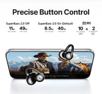 Baseus Bowie MC2 AIR Clip-on TWS Earbuds - Bluetooth 6.0 | 4-Mic ENC, 4 Drivers, Open-Ear Ear Clip, Waterproof Sport Wireless Earphones