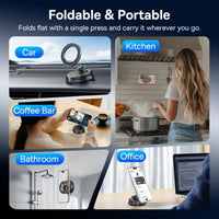 Baseus Magnetic Car Phone Holder - Vacuum Suction Cup 360° Rotation Stand | Universal Dashboard Mount for iPhone 17 & All Phones