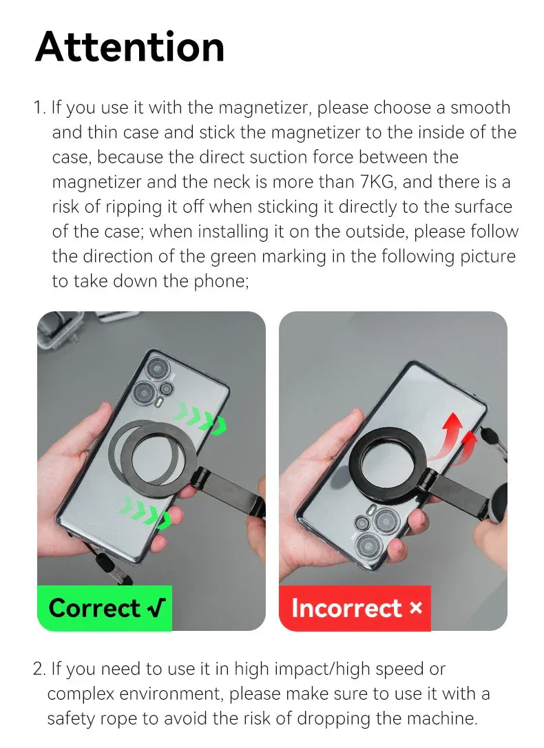 TELESIN Silicone Magnetic Quick-Release Neck Mount - Hands-Free Phone Holder for iPhone 15 14 13 12 11, Samsung, Universal Smartphones