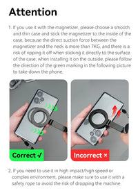 TELESIN Silicone Magnetic Quick-Release Neck Mount - Hands-Free Phone Holder for iPhone 15 14 13 12 11, Samsung, Universal Smartphones