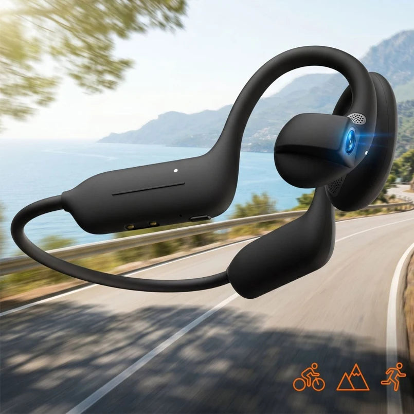 Lenovo Open-Ear Camera Headphones with 8MP Camera & AI Translation