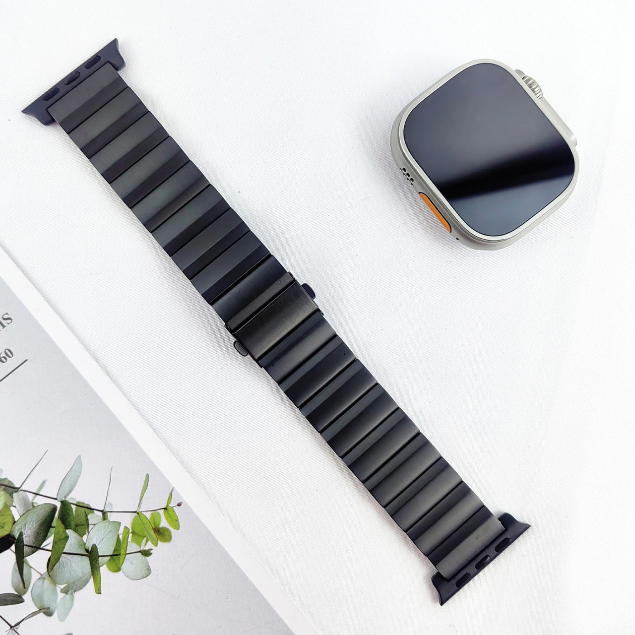 Titanium Apple Watch Band - Men's Business Bracelet for Ultra 3 49mm, Series 11/10 46mm, Series 9/8/7 45/41mm, Series 6/SE/5/4 44/40mm, Series 3/2/1 42/38mm