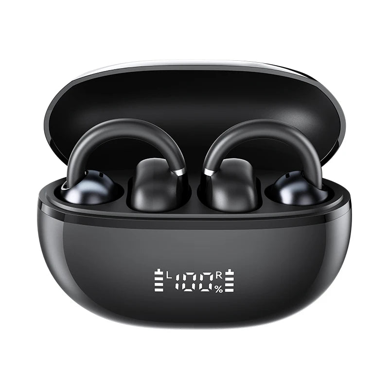 HAYLOU AirFree Ear Clip Earphones - Bluetooth 5.4 | AI Noise Reduction, 28H Battery, 360° Spatial Audio, Smart LED Display