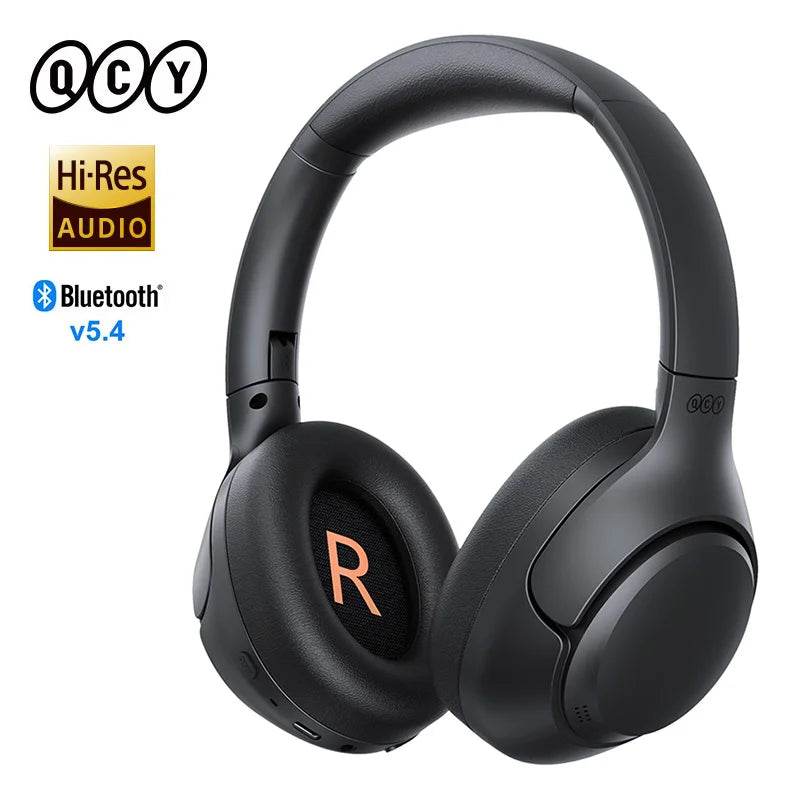 QCY H3 ANC Over-Ear Headphones - 43dB Hybrid ANC, Hi-Res Audio, Bluetooth 5.4 | 60H Battery, 40mm Driver, Transparency Mode, Wireless & Wired