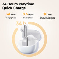 QCY MeloBuds Pro ANC Earbuds - 46dB Hybrid ANC, LDAC Hi-Res, Bluetooth 5.3 | 6-Mic, 34H Battery, In-Ear Detection, Waterproof TWS