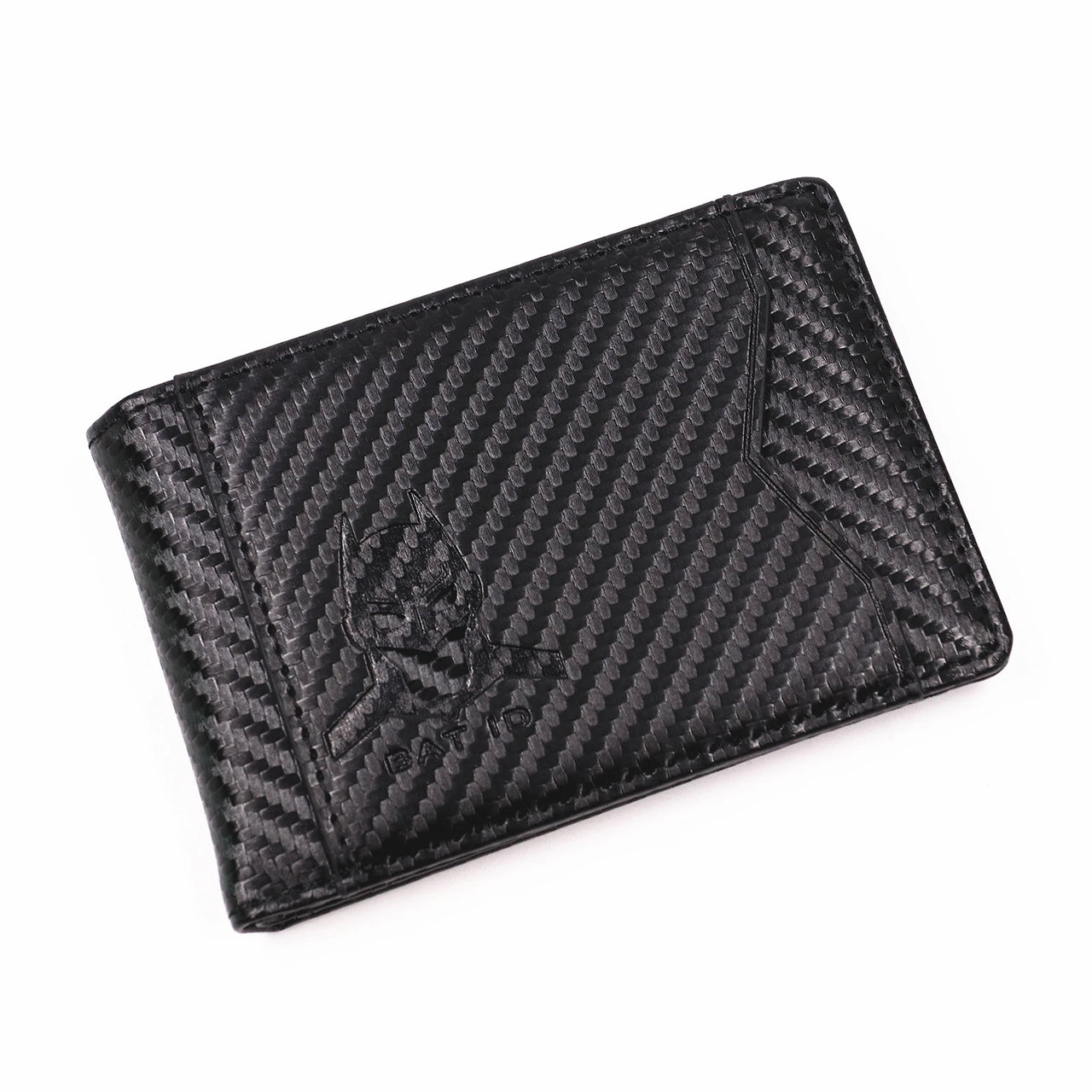 Men’s Leather Bat Hero Wallet – Slim Bifold Card Holder with Cutout Eyes | Superhero Gift for Him