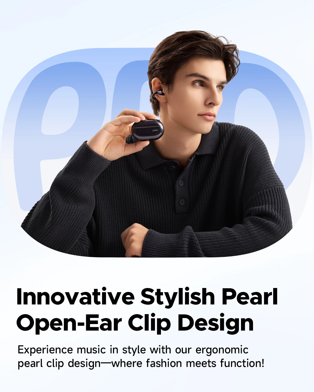 SoundPEATS PearlClip Pro Open-Ear Clip Earphones - Bluetooth 5.4 | AI ENC, 12mm Dual-Magnet Driver, 24H Battery, IPX5, Spatial Audio