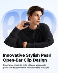 SoundPEATS PearlClip Pro Open-Ear Clip Earphones - Bluetooth 5.4 | AI ENC, 12mm Dual-Magnet Driver, 24H Battery, IPX5, Spatial Audio