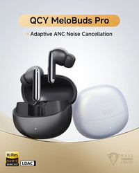 QCY MeloBuds Pro ANC Earbuds - 46dB Hybrid ANC, LDAC Hi-Res, Bluetooth 5.3 | 6-Mic, 34H Battery, In-Ear Detection, Waterproof TWS