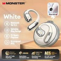 Monster AC330 OWS Open-Ear Headphones - Bluetooth 5.4 | ENC Call Noise Cancelling, 360° Surround Sound, 24H Battery, Waterproof Sport Headset