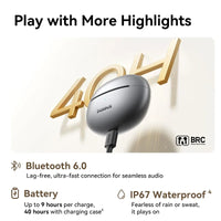 Baseus MC1 Pro Open-Ear Clip Wireless Earbuds - Bluetooth 6.0 Hi-Res | 4-Mic ENC, 40Hr Battery, Waterproof TWS Headphones