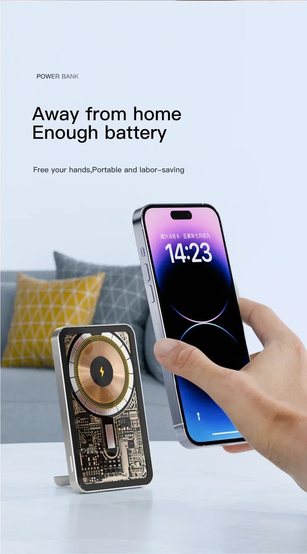 22.5W Transparent Magnetic Power Bank 10000mAh - Wireless Fast Charging | MagSafe Compatible, Digital Display, for iPhone Samsung