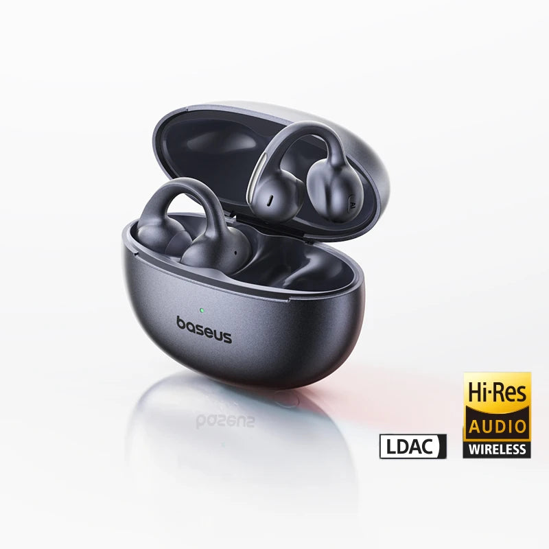 Baseus MC1 Pro Open-Ear Clip Wireless Earbuds - Bluetooth 6.0 Hi-Res | 4-Mic ENC, 40Hr Battery, Waterproof TWS Headphones