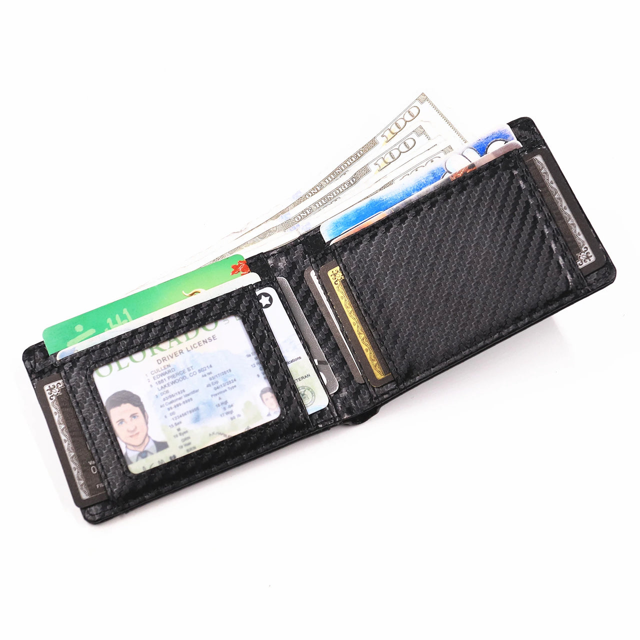 Men’s Leather Bat Hero Wallet – Slim Bifold Card Holder with Cutout Eyes | Superhero Gift for Him